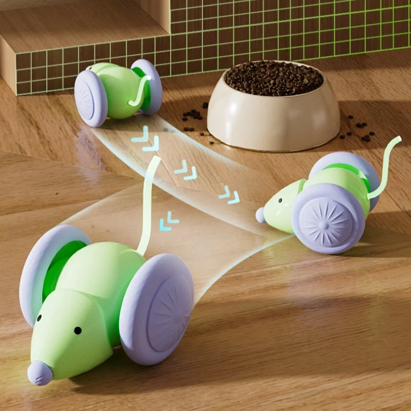 Automatic Moving Mouse Cat Toy Electric Smart Obstacle Avoidance Car Toy Rechargeable Interactive Teaser Pet Play Supplies