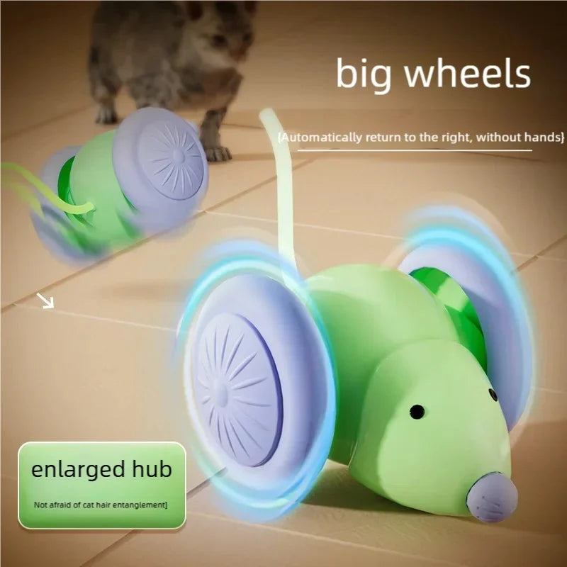 Automatic Moving Mouse Cat Toy Electric Smart Obstacle Avoidance Car Toy Rechargeable Interactive Teaser Pet Play Supplies