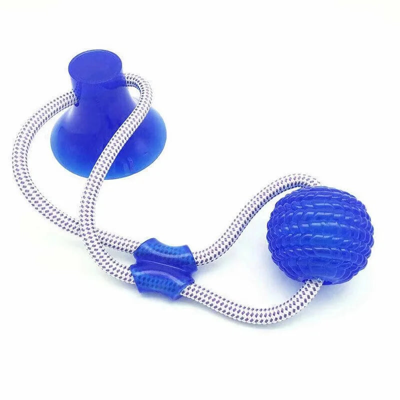 Strong Suction Cup Dog Ball Interactive Tug Rope Toy for Medium Large Dog Tug War Molar Chew Relieve Stress Teeth Clea Self Play