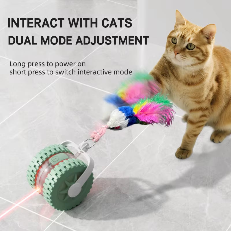 Factory Wholesale Interactive Laser Cat Ball Auto-Sleep Rolling Toy with Detachable Tail for Self-Play & Fun Cat Exercise