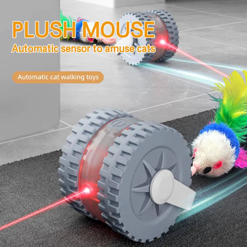 Factory Wholesale Interactive Laser Cat Ball Auto-Sleep Rolling Toy with Detachable Tail for Self-Play & Fun Cat Exercise