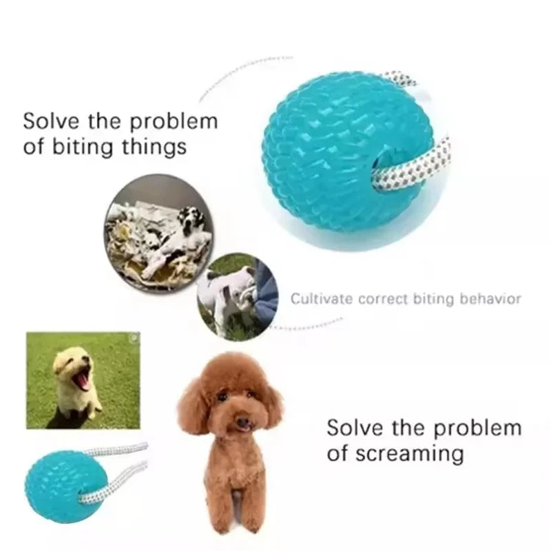 Strong Suction Cup Dog Ball Interactive Tug Rope Toy for Medium Large Dog Tug War Molar Chew Relieve Stress Teeth Clea Self Play