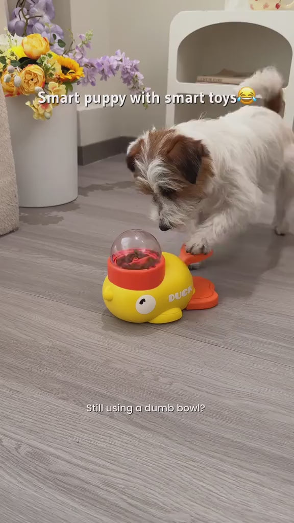 Waggle™ Yellow Duck Pet Feeder Toy